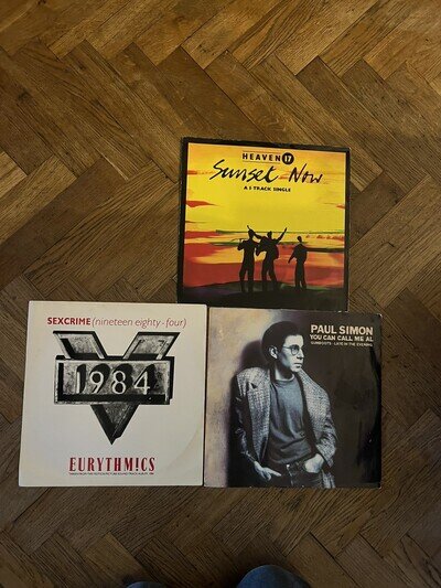 3 x 12" Vinyl Singles Paul Simon, Eurythmics, Heaven 17