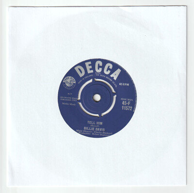 BILLIE DAVIS : TELL HIM 7" Vinyl Single 45 (Decca 1963) Ex.