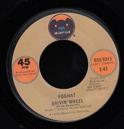 Foghat - Drivin' Wheel - Used Vinyl Record 7 - 44 - Y8100z