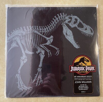Jurassic Park movie soundtrack AMBER color vinyl LP record John Williams Mondo