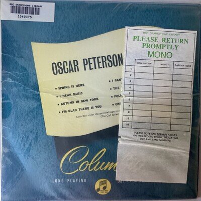 OSCAR PETERSON “SINGS” BBC GRAMOPHONE LIBRARY 10” RECORD (COLUMBIA)