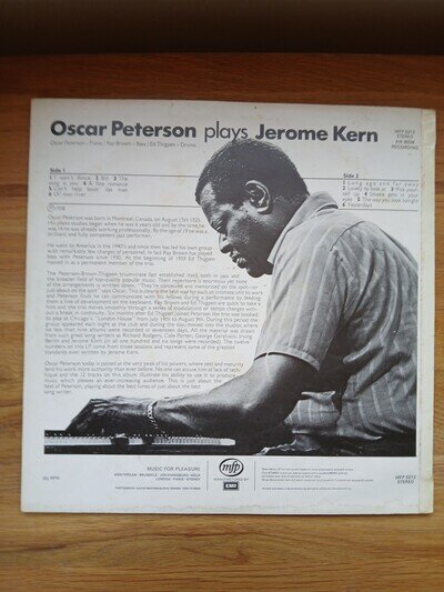 Oscar Peterson Lp Plays Jerome Kern Vinyl Mgm Mfp 5212