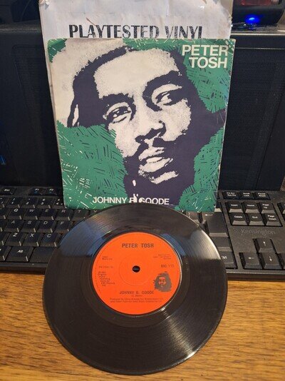 PETER TOSH JOHNNY B GOODE / PEACE TREATY VG++ EMI REGGAE VINYL 7" 45 PICTURE SL