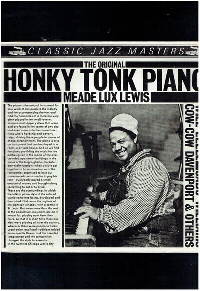 MEADE LUX LEWIS HONKY TONK PIANO 1927-1932 VINYL ALBUM