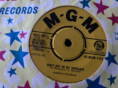 Connie Francis - Don't Cry On My Shoulder / Mr Twister - MGM 1151 - 1962 - Ex