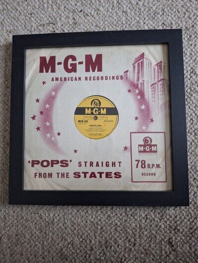 Connie Francis Carolina Moon/Stupid Cupid, 78 RPM 10" Shellac Record 1958 FRAMED