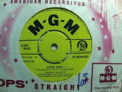 Connie Francis – Stupid Cupid 1958 7” MGM 985
