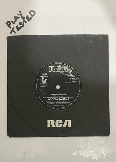 Modern Talking - Brother Louie 7" Single Vinyl RCA Solid Centre PB 40875 - 1986