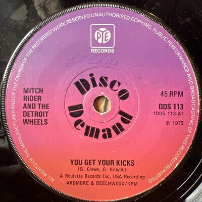 Mitch Ryder - You Get Your Kicks - Vinyl Record 7” Single - VG+/G+