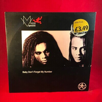 MILLI VANILLI Baby Don't Forget My Number 1988 UK 12" Vinyl Single record