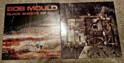 2 LP lot BOB MOULD Workbook Black Sheets Of Rain Vinyl Husker Du