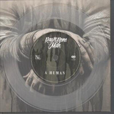Rag 'n' Bone Man Human 7" vinyl Europe Sony 2017 clear vinyl 2 track 7" in pic