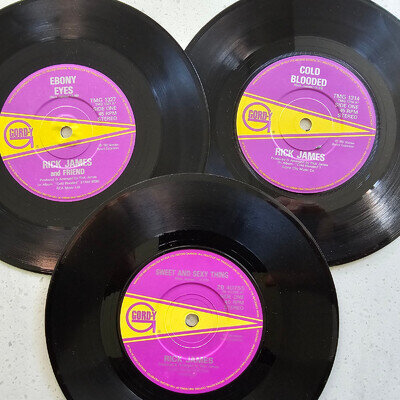Rick James - 3 Ex Con 7" - Sweet And Sexy Thing / Cold Blooded / Ebony Eyes