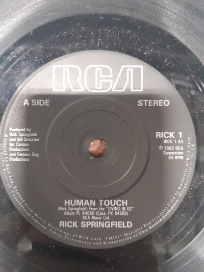 Rick Springfield - Human touch/Souls on RCA label. Original record.