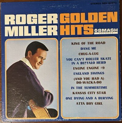 Roger Miller: Golden Hits 1965 Smash Records LP Vinyl Record. VG+VG