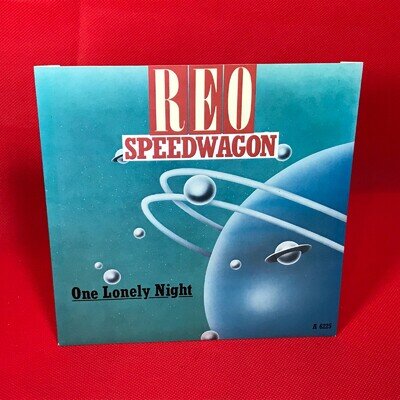 R.E.O. SPEEDWAGON One Lonely Night 1984 UK 7" vinyl single REO Wheels Are Turnin