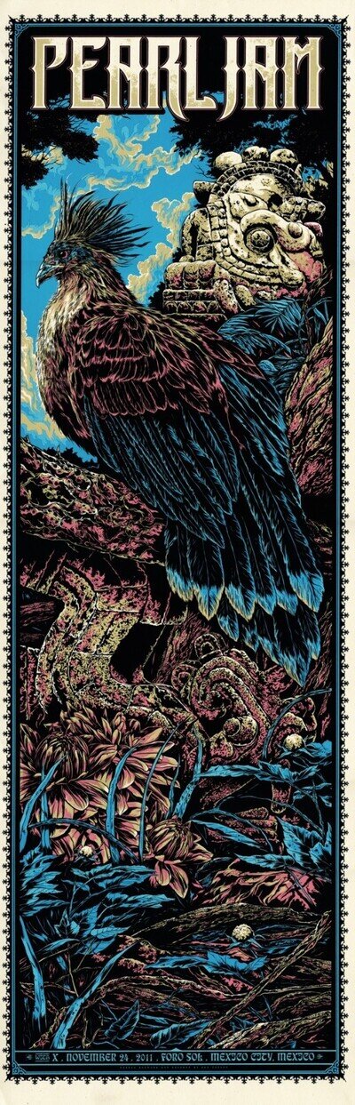Pearl Jam poster Mexico 2011