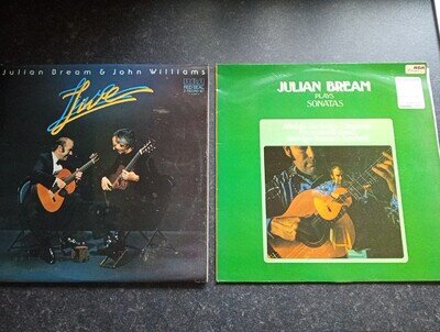 2 Julian Bream LPs g-VG Plays Sonatas & John Williams Live 2 Record Set