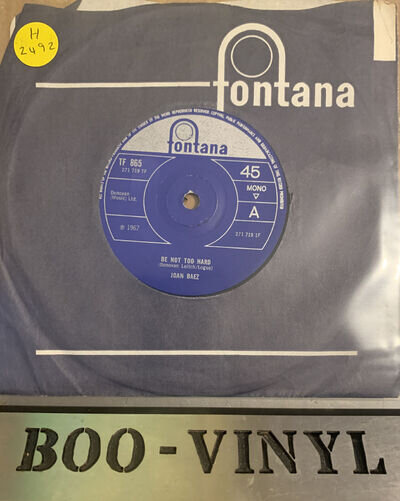 JOAN BAEZ ~BE NOT TOO HARD~ FONTANA 1967 MONO TF865 Ex Con