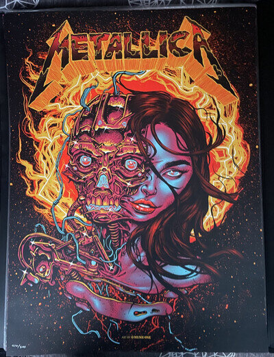 METALLICA Allure Halo on Fire Munk One Poster No. 416/500 (Rare Promo Foil)