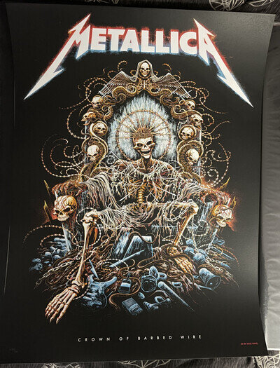 METALLICA Crown Of Barbed Wire Poster Miles Tsang No.498/500 (Rare Promo Foil)