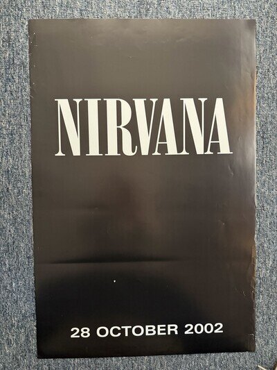 SUPER RARE 77x52cm VINTAGE RECORD STORE POSTER - NIRVANA - 28 OCTOBER 2002