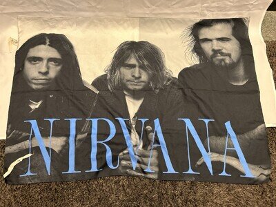 Nirvana Vintage Cloth Material Hanging Wall Flag / Wall Poster Tapestry Banner
