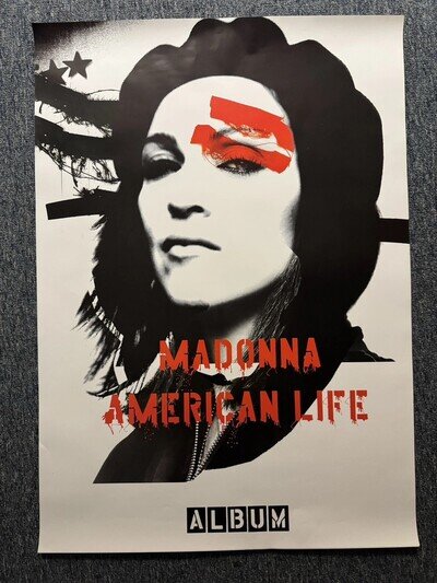RARE VINTAGE 77x51 BILLBOARD/RECORD STORE POSTER - MADONNA AMERICAN LIFE (2003)