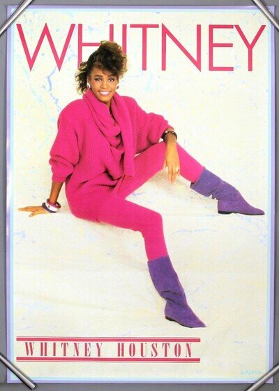 WHITNEY HOUSTON – rare vintage original 1987 Arista promo poster *WHITNEY*