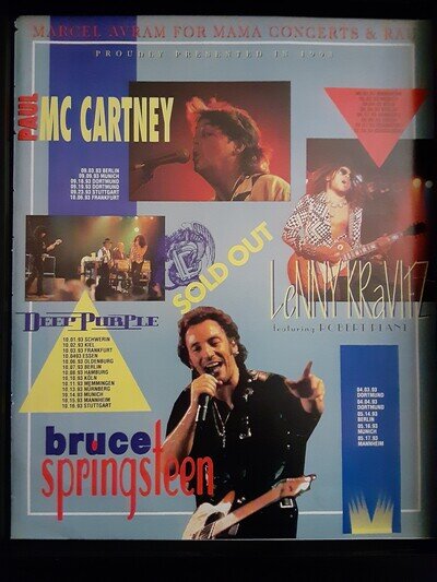 Paul McCartney, Deep Purple Original Marcel Avram Promo Poster Ad Framed!