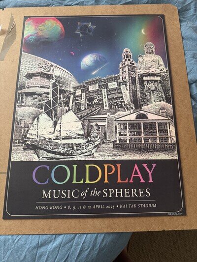 L/E Coldplay 'Hong Kong' Poster 2025 Music of the Spheres Tour 2032/2150