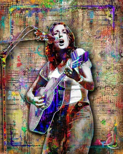 Joan Baez 16x20in Poster, Joan Baez Tribute Pop Art Print Free Shipping US