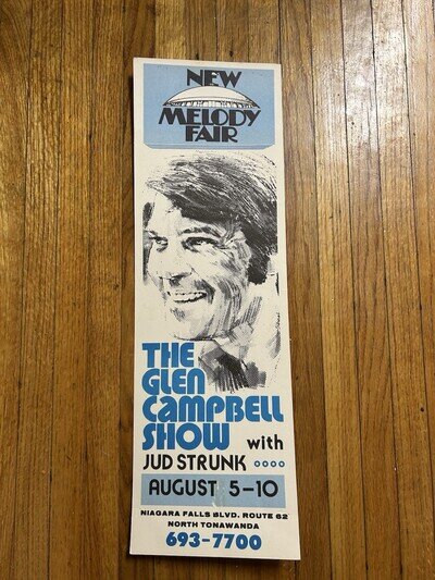 Vintage 1974 Glen Campbell Melody Fair Concert Poster