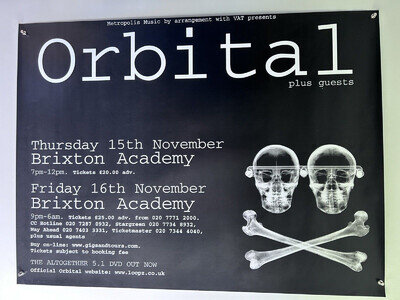 Orbital Brixton Academy Poster Promotion 16th 15th November Original Tour 2001