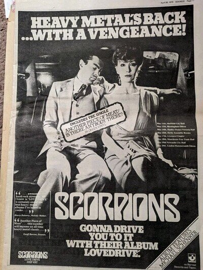 THE SCORPIONS- Schenker Poster Sized Music Press Advert 1979 Tour Dates