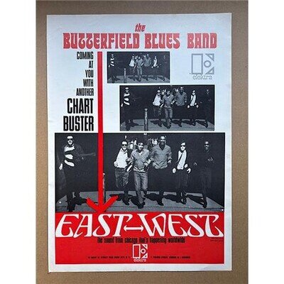 BUTTERFIELD BLUES BAND EAST - WEST POSTER SIZED original trade music press adver