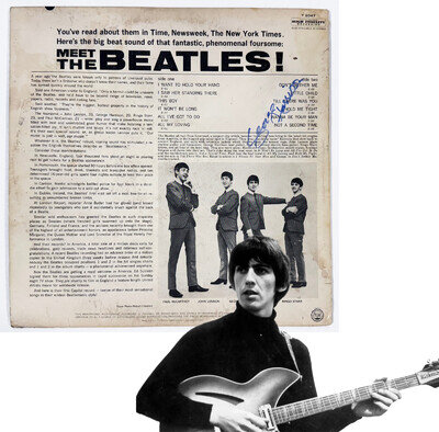Rare George Harrison Autograph, Signed Meet the Beatles Album Cover. JSA