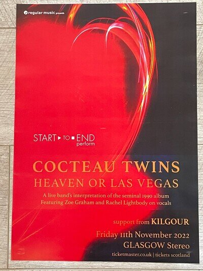 COCTEAU TWINS Concert poster - Glasgow 2022 music band show tour Gig memorabilia