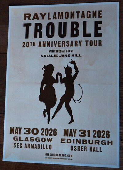 Ray LaMontagne - live band music show 2026 promotional tour concert gig poster