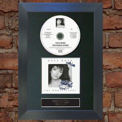 #56 KATE BUSH The Whole Story Album Signed CD COVER MOUNTED A4 Autograph Repro
