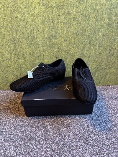 Unisex Ballroom Split Rubber sole Latin Dance practice shoe Black Uk8 Sport Mesh