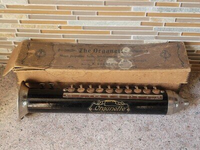 Vintage 13" Early 1900s Hohner Organette Blow Accordian Harmonica In Box LOOK!