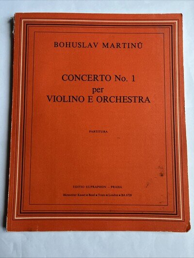 Bohuslav Martinu Concerto No.1 Per Violine E Orchestra, Bern Alois Zimmerman
