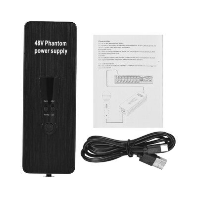 1-48V/12V Phantom Power Supply For Condenser Microphones Mic Preamp Plug