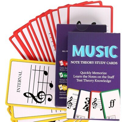 50 Premium Music Flash Cards Piano Note Theory Study Cards Quickly Memorise