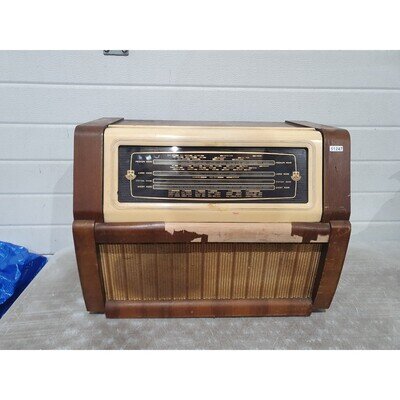 Vintage Regentone Valve Radio Brown Multi-Band LED Display Wooden Case For Parts