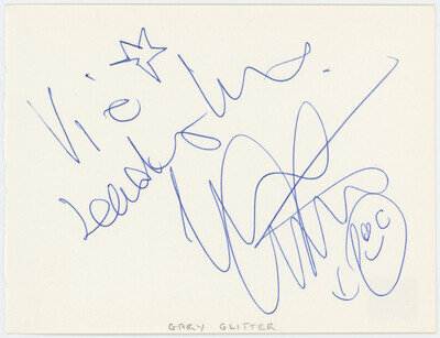 Gary Glitter Rock And Roll Autographed Signed Album Page AMCo COA 28654