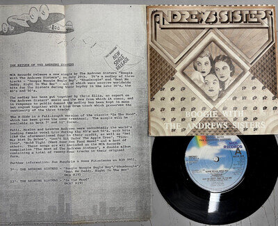 ANDREWS SISTERS (RARE PROMO COPY/LETTER) BOOGIE WOOGIE BUGLE BOY (EP 7" PIC)