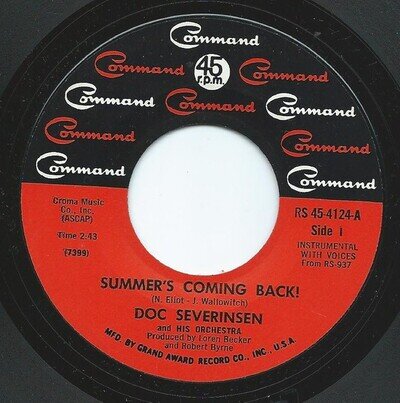 Doc Severinsen - Summer's Coming Back ! - Used Vinyl Record 7 - Y8100z