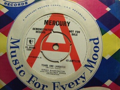 Dinah Washington – Tears and Laughter 1962 Demo 7” Mercury AMT 1170
